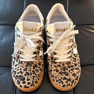 Gola Animal Print Sneakers with Cream Accents